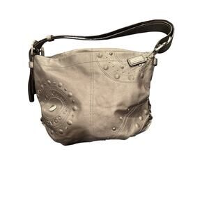 Coach Madison Studded Leather Hobo Bag from 2010 Metallic Gray Slouchy